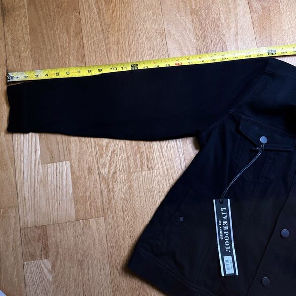 Liverpool Los Angeles Women's Kolten Denim Jacket Black L NWT Western Stretch - Picture 8 of 16